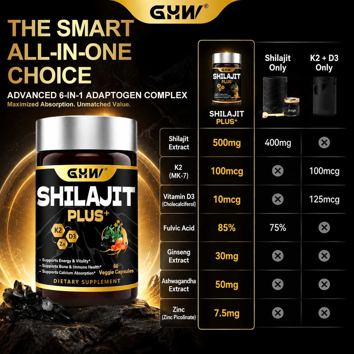 GYM Shilajit Plus+ Capsules